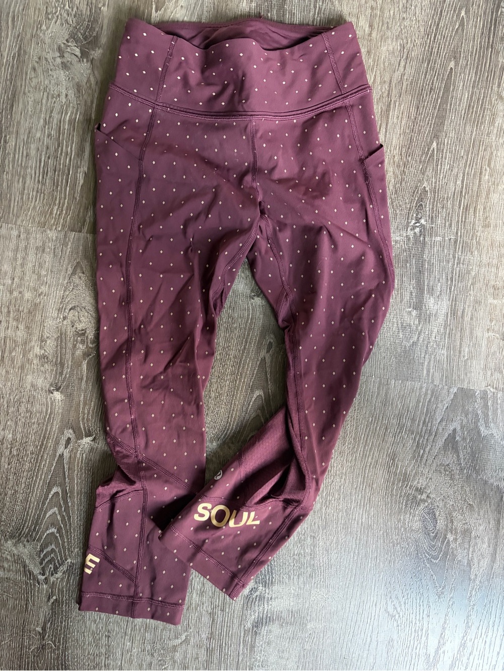 lululemon athletica Burgundy Dot Pocket Leggings